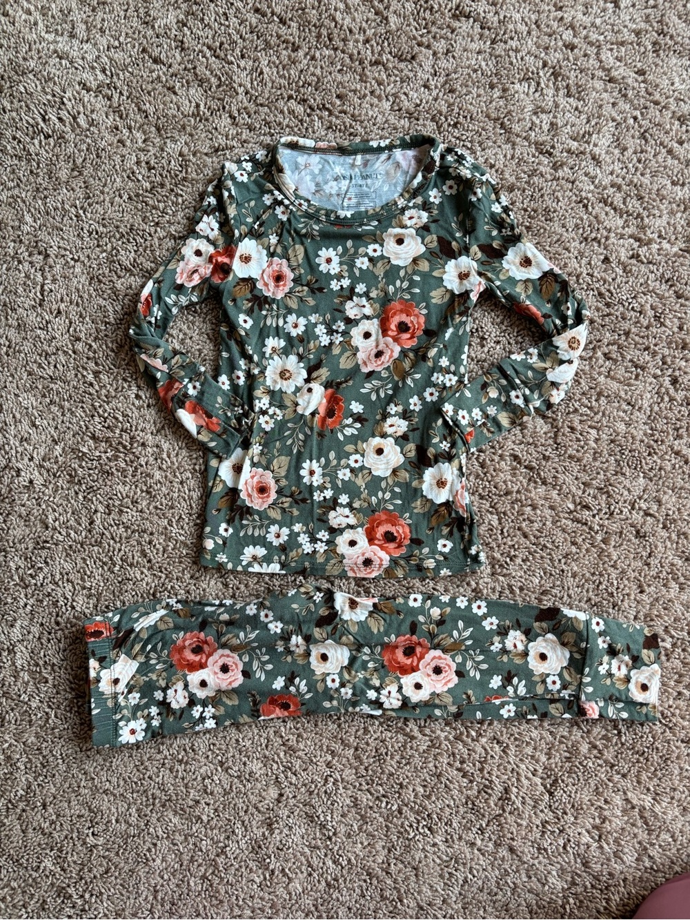 3T-4T Floral Long Sleeve Pajama Set: Posh Peanut
